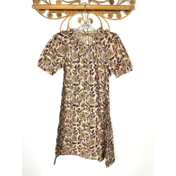 NEW Mata Traders Yashvi Dress printed floral tan S - Picture 3 of 8